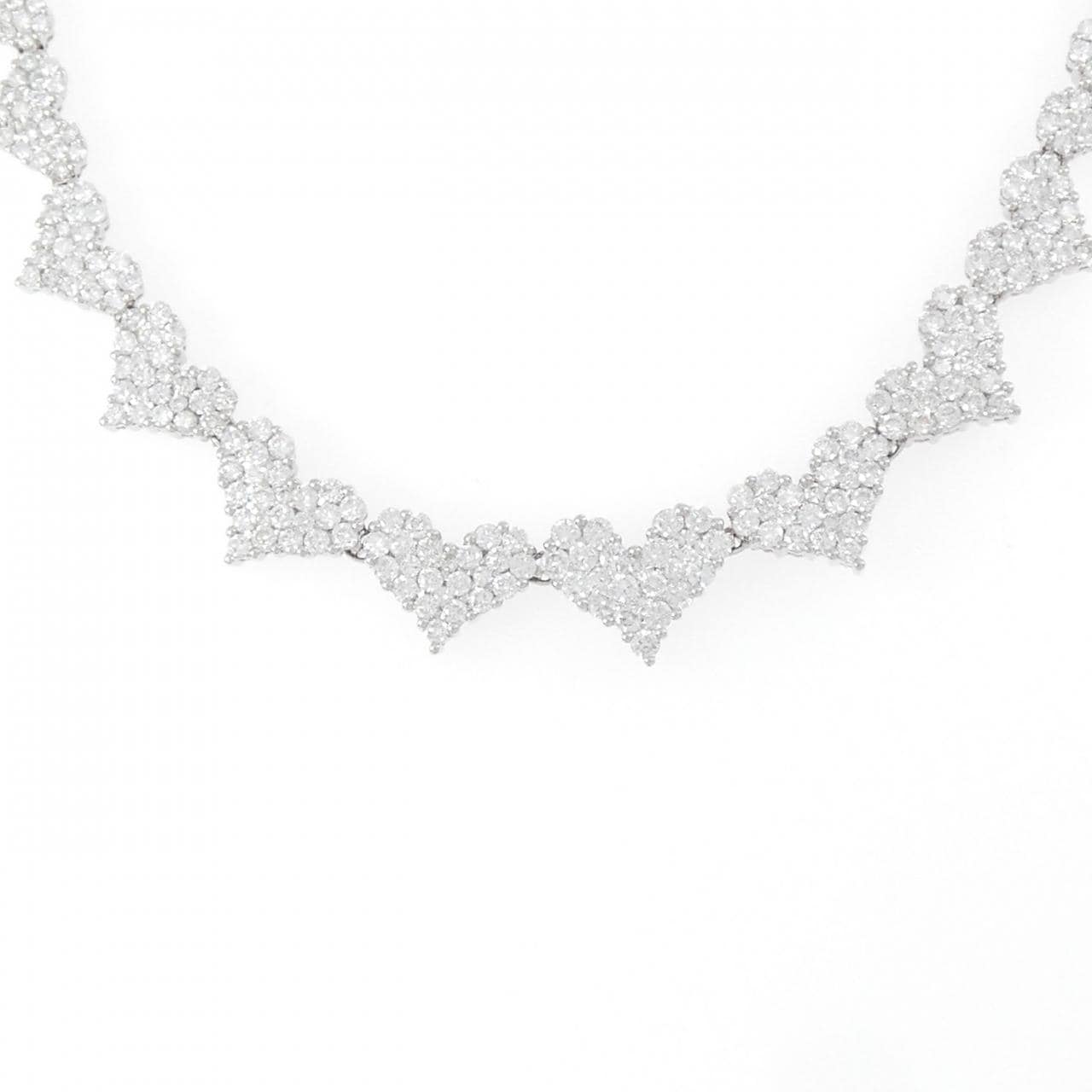 K18WG ハート ダイヤモンド ネックレス 15.00CT