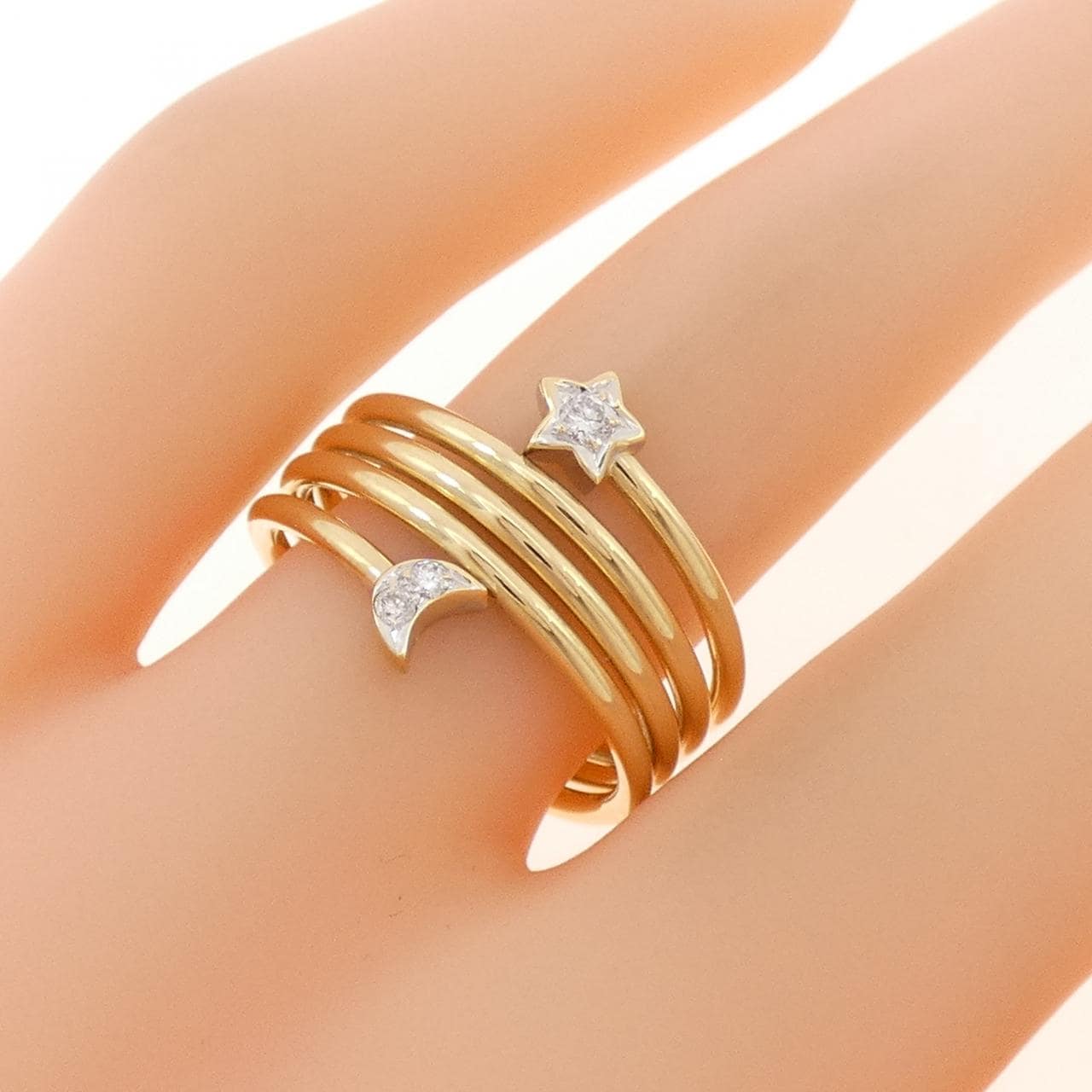 ポンテヴェキオ スター×ムーン ダイヤモンド リング 0.06CT