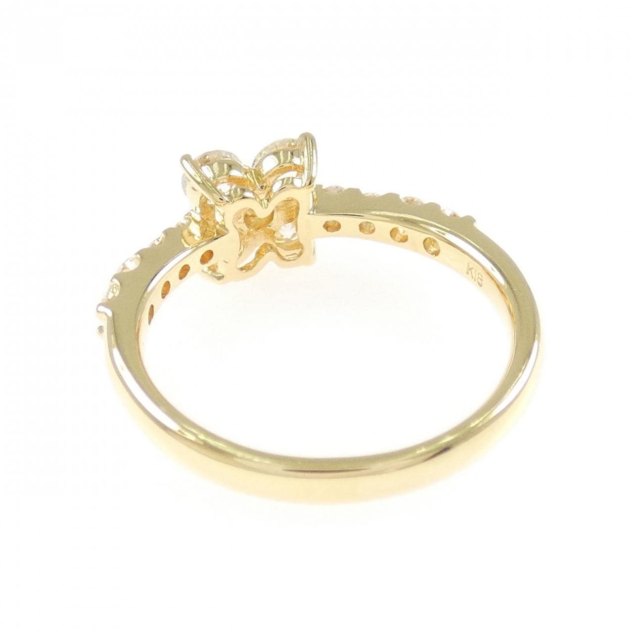 K18YG フラワー ダイヤモンド リング 0.70CT