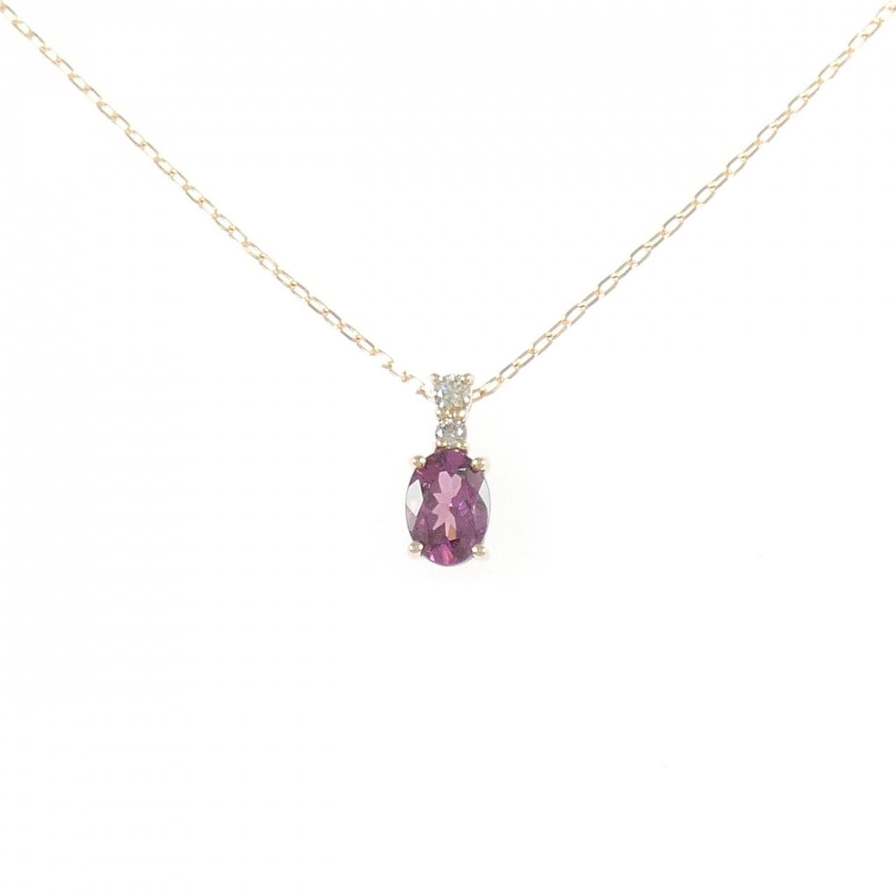 K18PG ガーネット ネックレス 0.80CT
