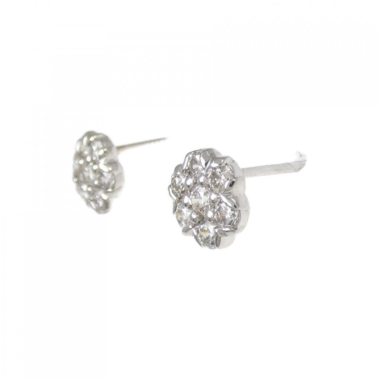 PT900 フラワー ダイヤモンド ピアス 0.50CT