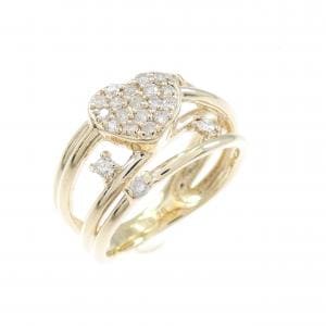 K10YG ハート ダイヤモンド リング 0.20CT