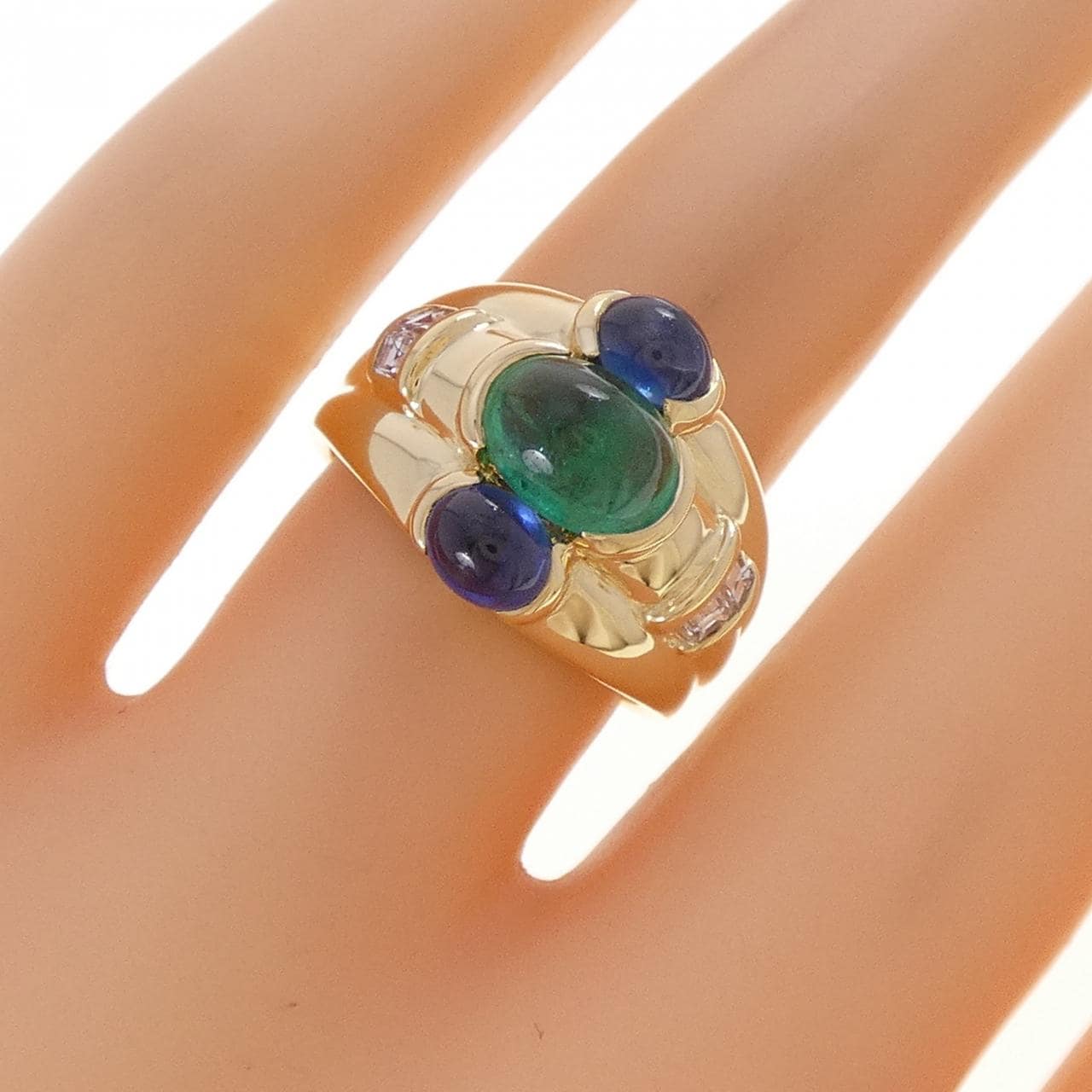 K18YG カラーストーン リング