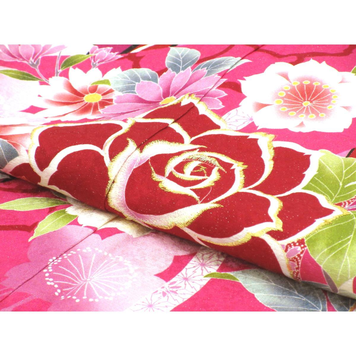 【未使用品】振袖　友禅加工　刺繍入り