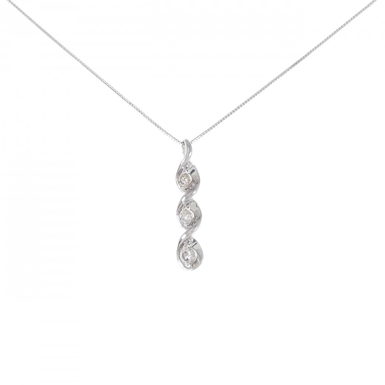 K18WG ダイヤモンド ネックレス 0.30CT