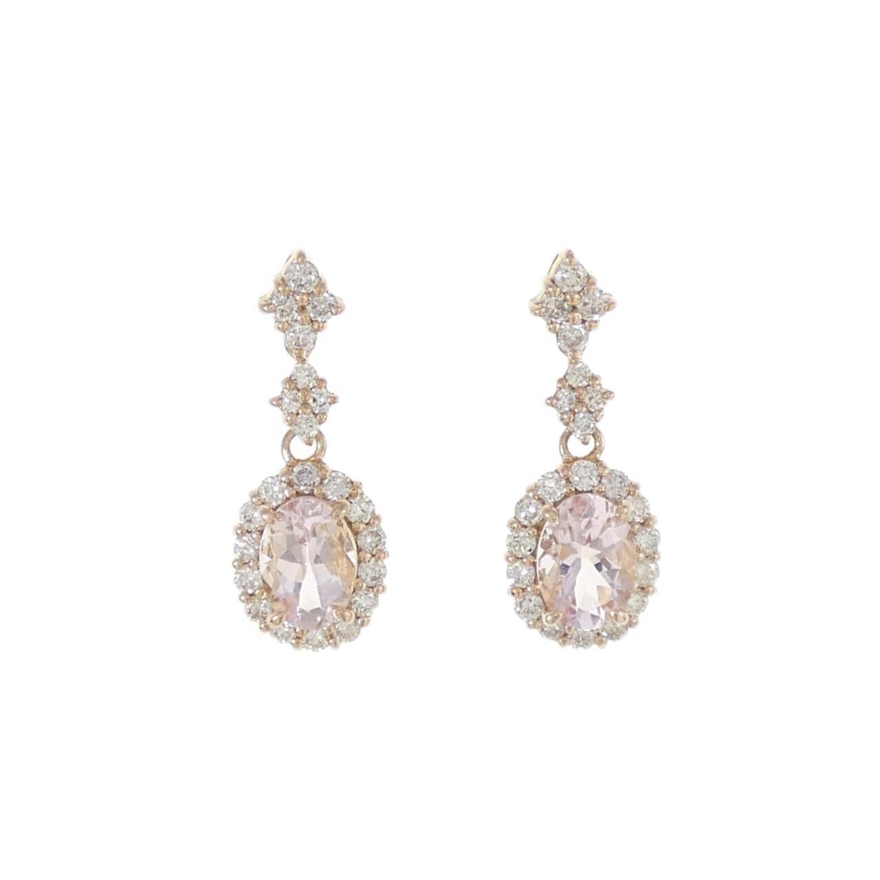 【新品】K18PG モルガナイト ピアス 1.47CT