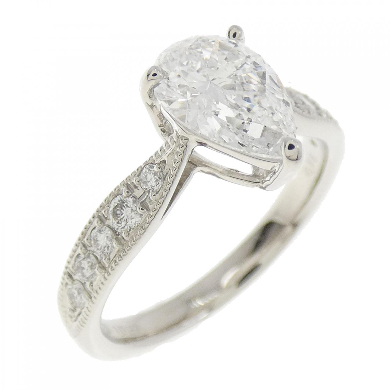 【リメイク】PT900 ダイヤモンド リング 1.027CT D VVS1 ペアシェイプ