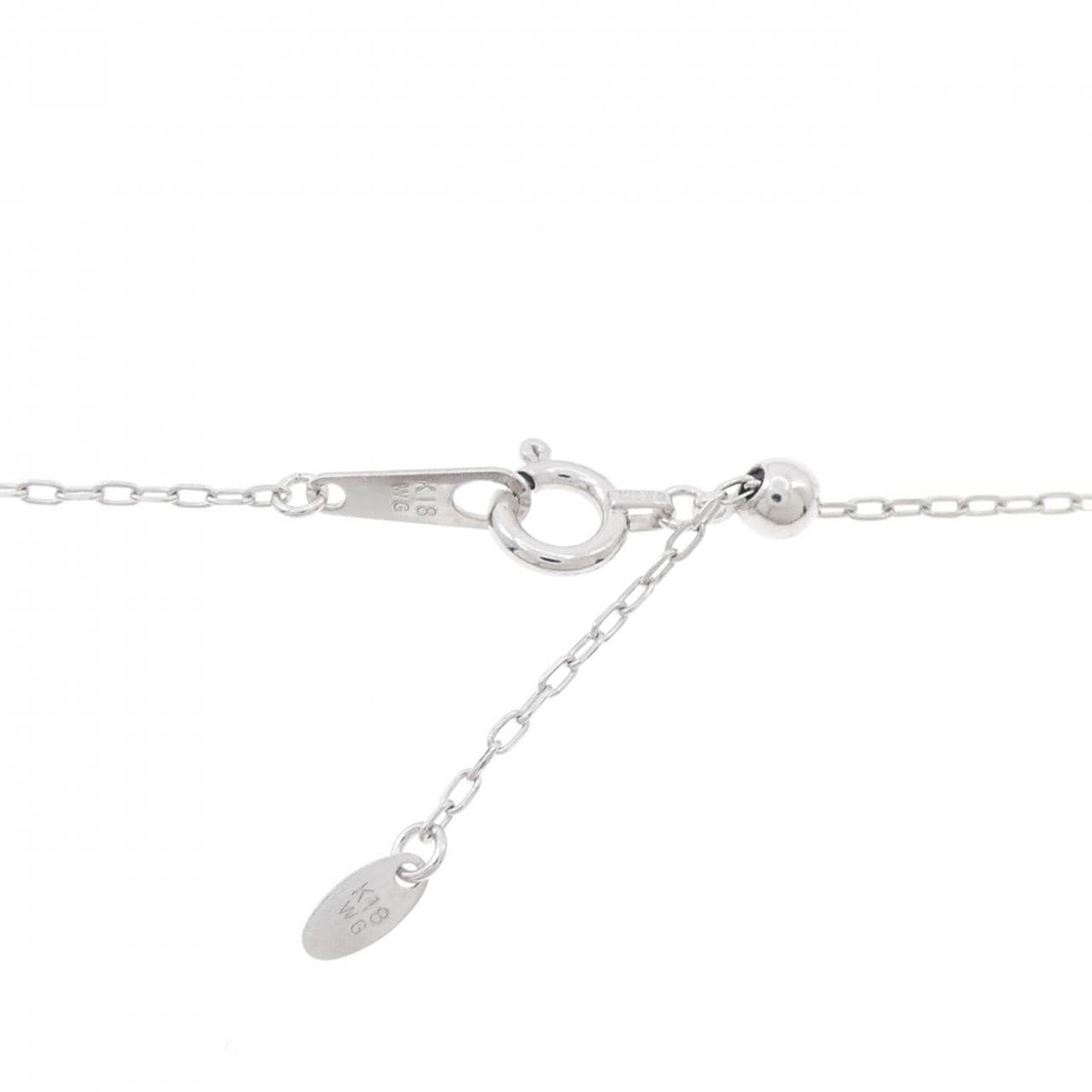 K18WG フラワー ダイヤモンド ネックレス 0.20CT