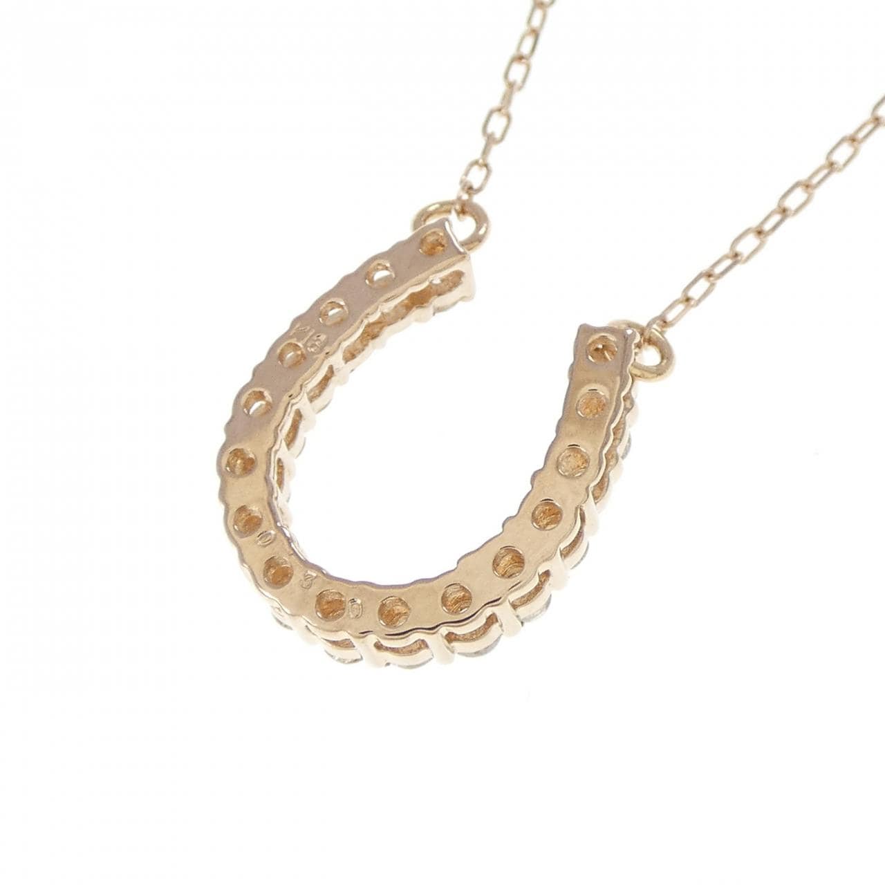 K18PG 馬蹄形鑽石項鍊 0.30CT