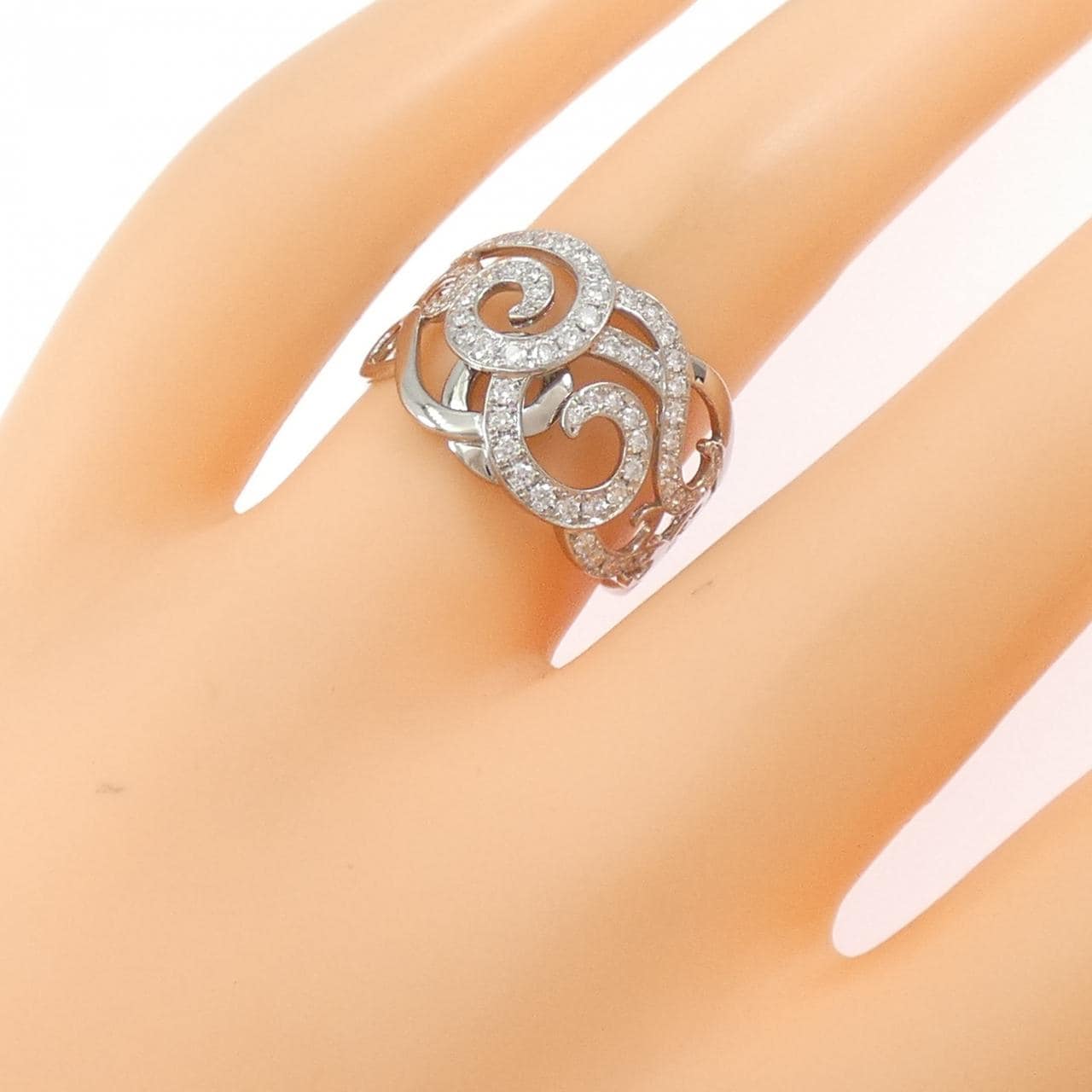 K18WG ダイヤモンド リング 0.38CT