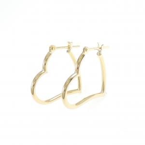 K18YG ハート フープ ピアス