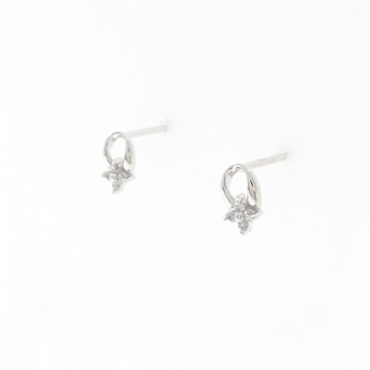 K14WG ダイヤモンド ピアス 0.04CT