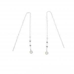 K10WG ダイヤモンド ピアス 0.08CT