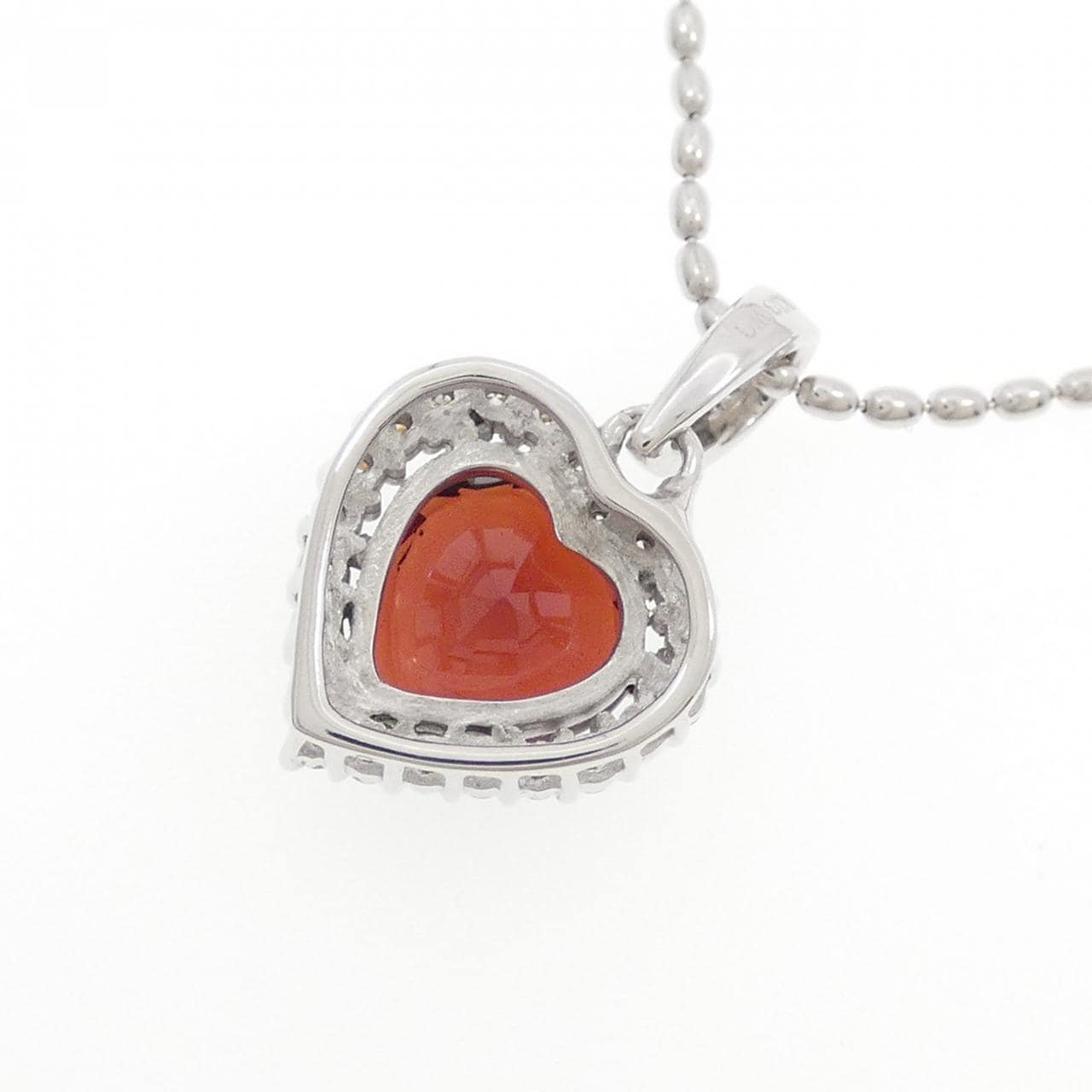 K18WG ハート ガーネット ネックレス