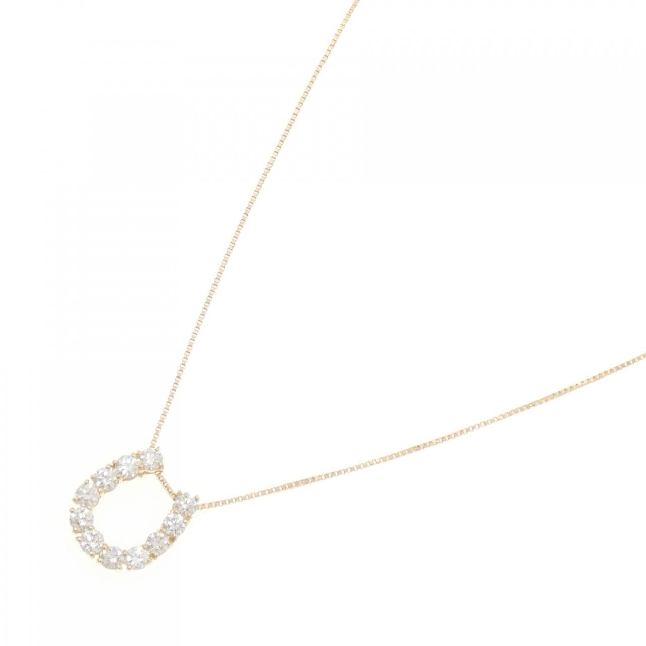 K18YG ホースシュー ダイヤモンド ネックレス 0.50CT
