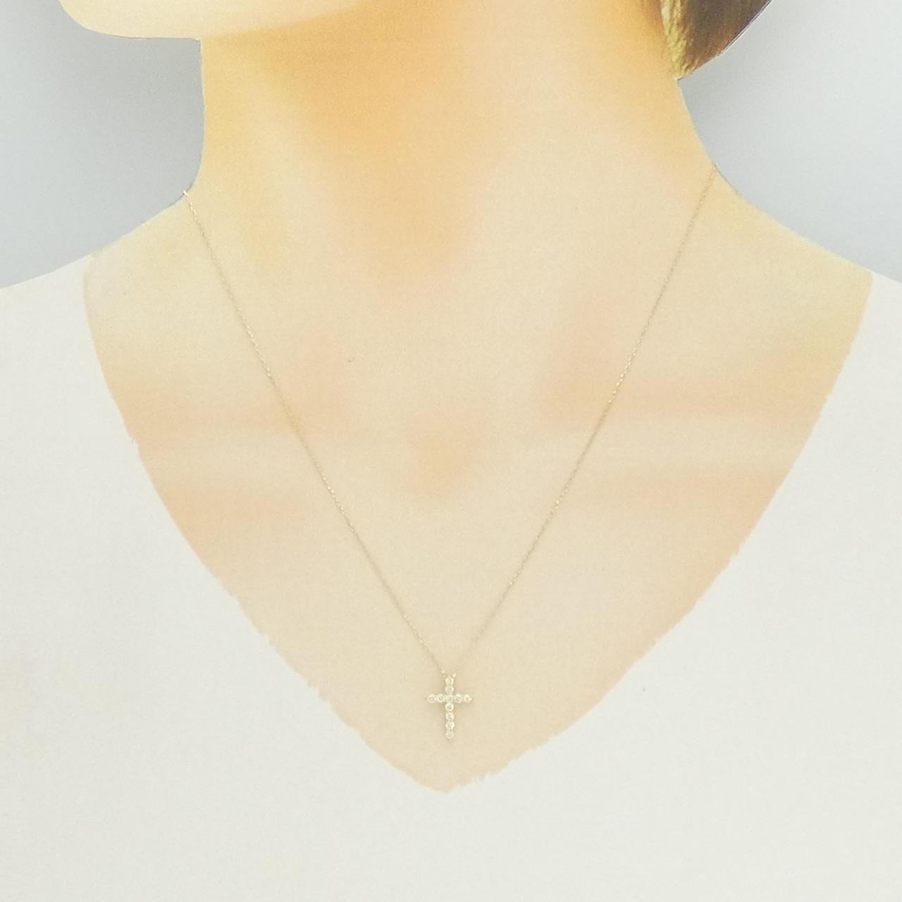 【新品】K18YG クロス ダイヤモンド ネックレス 0.20CT