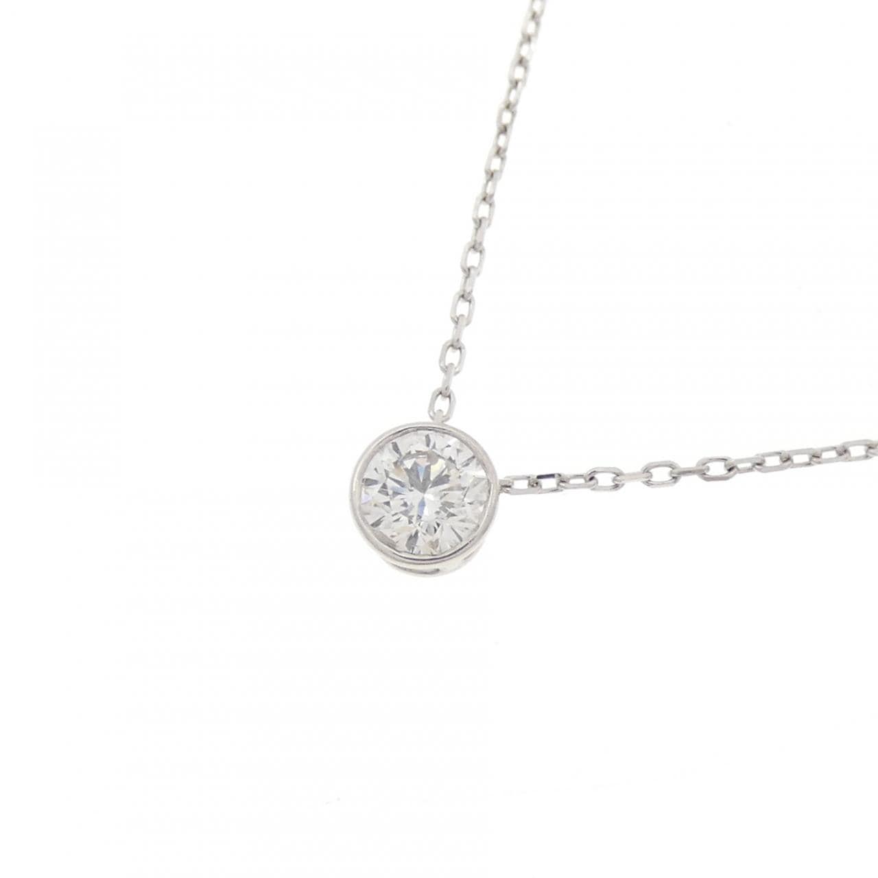 K18WG ソリティア ダイヤモンド ネックレス 0.205CT