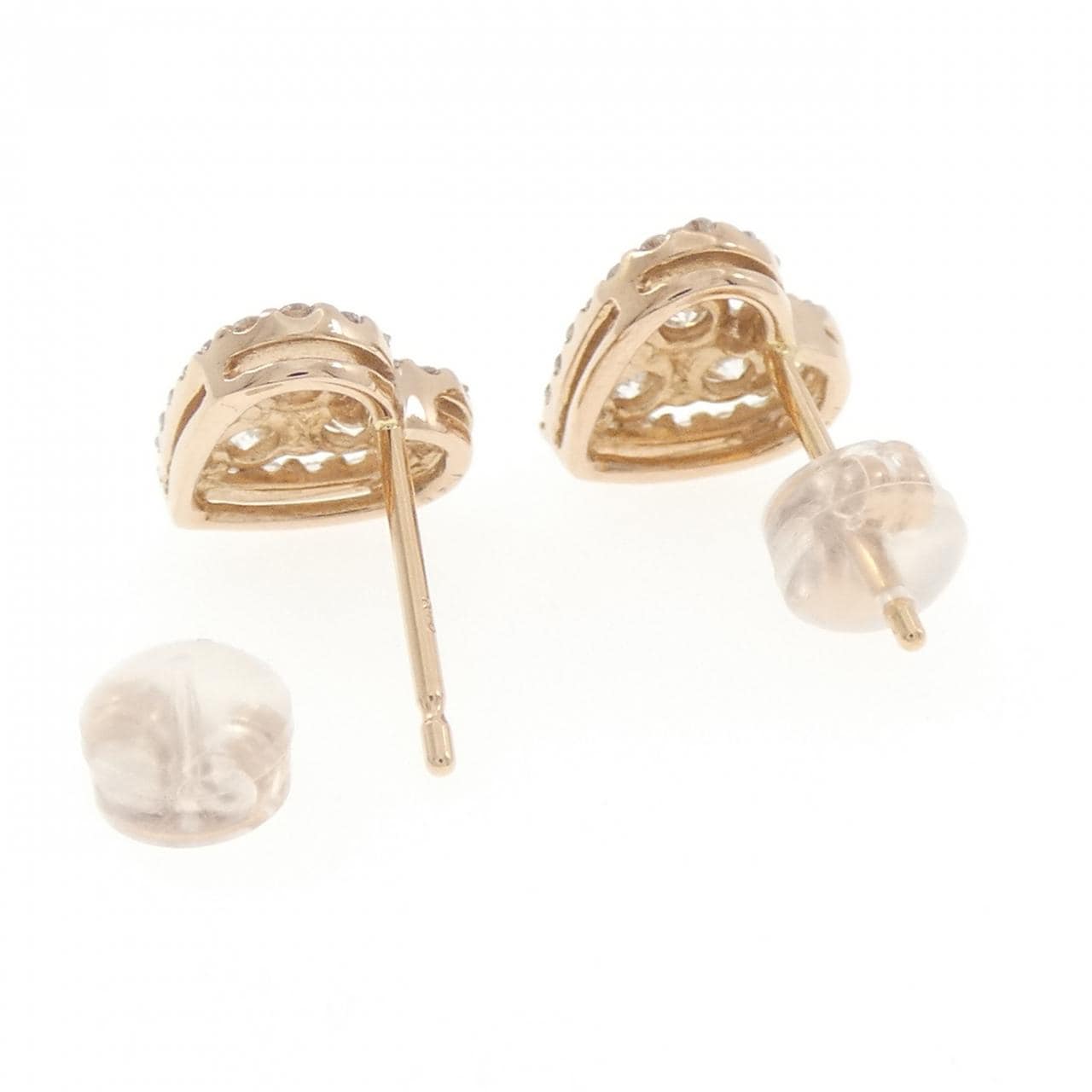 K18PG ハート ダイヤモンド ピアス 0.80CT