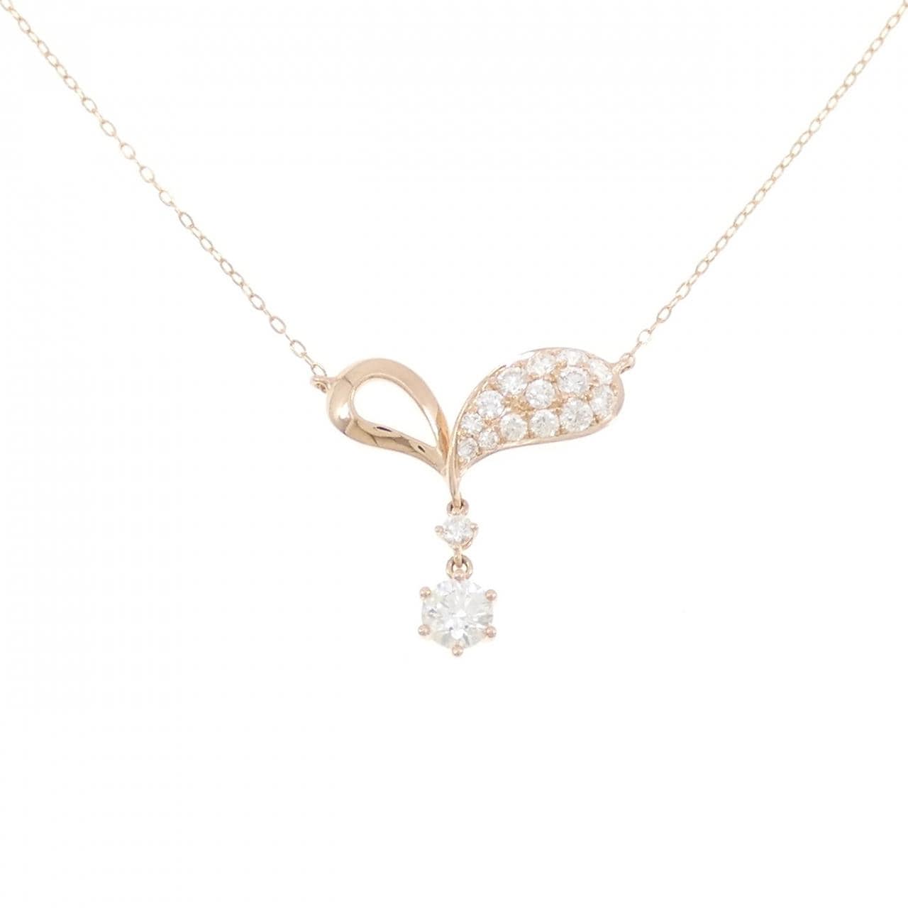 750PG/K18PG ダイヤモンド ネックレス 0.301CT