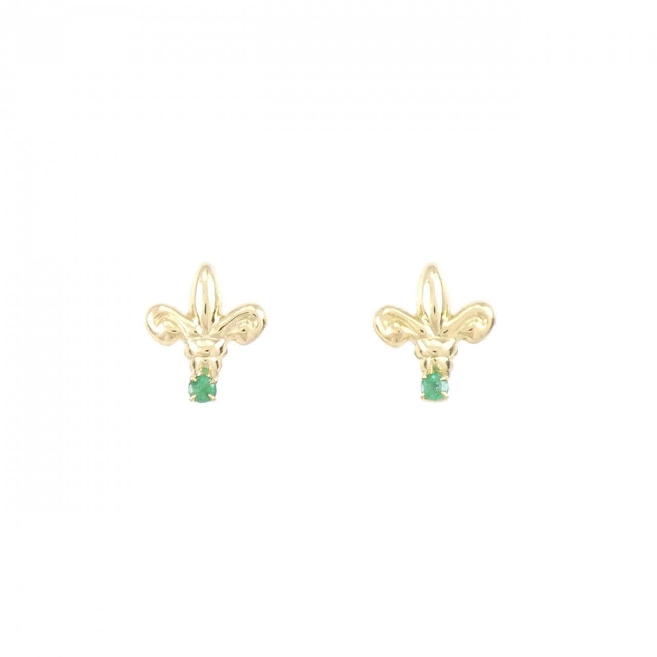 K18YG emerald earrings