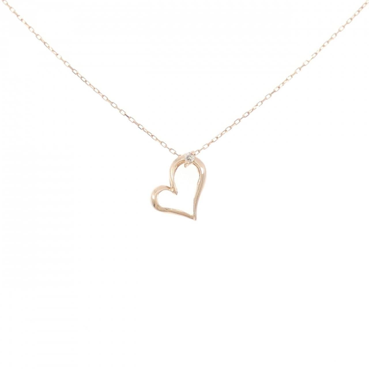 K10PG ハート ダイヤモンド ネックレス 0.01CT