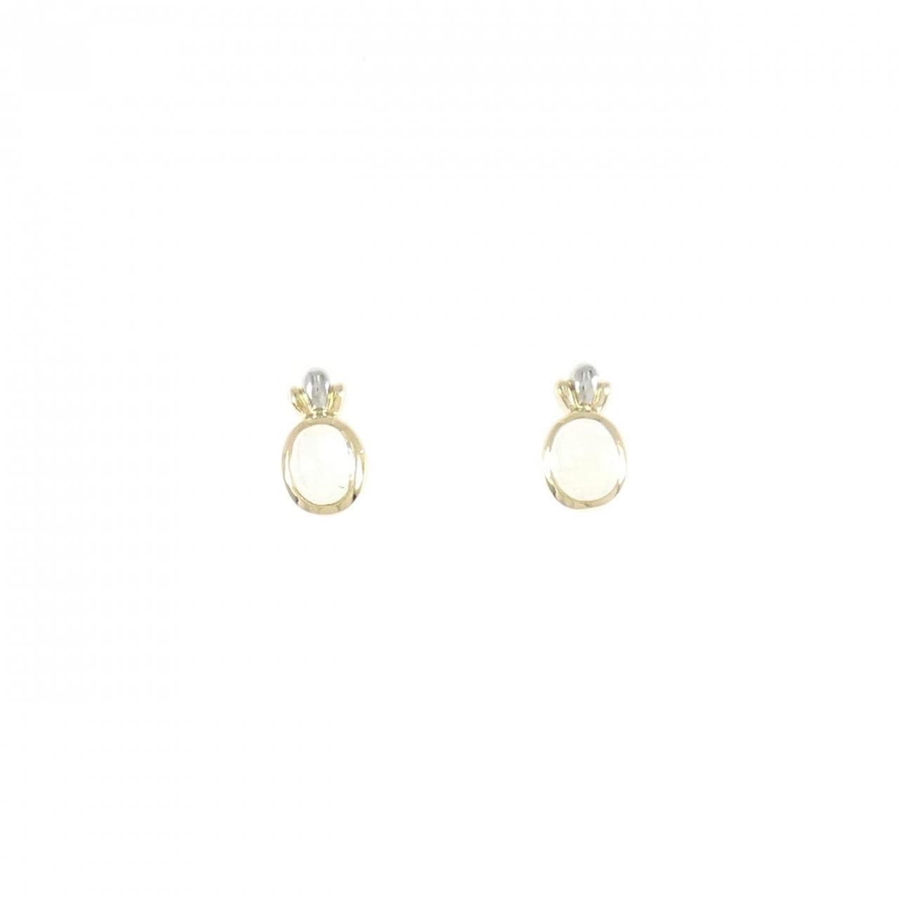 K18YG/K18WG ムーンストーン ピアス