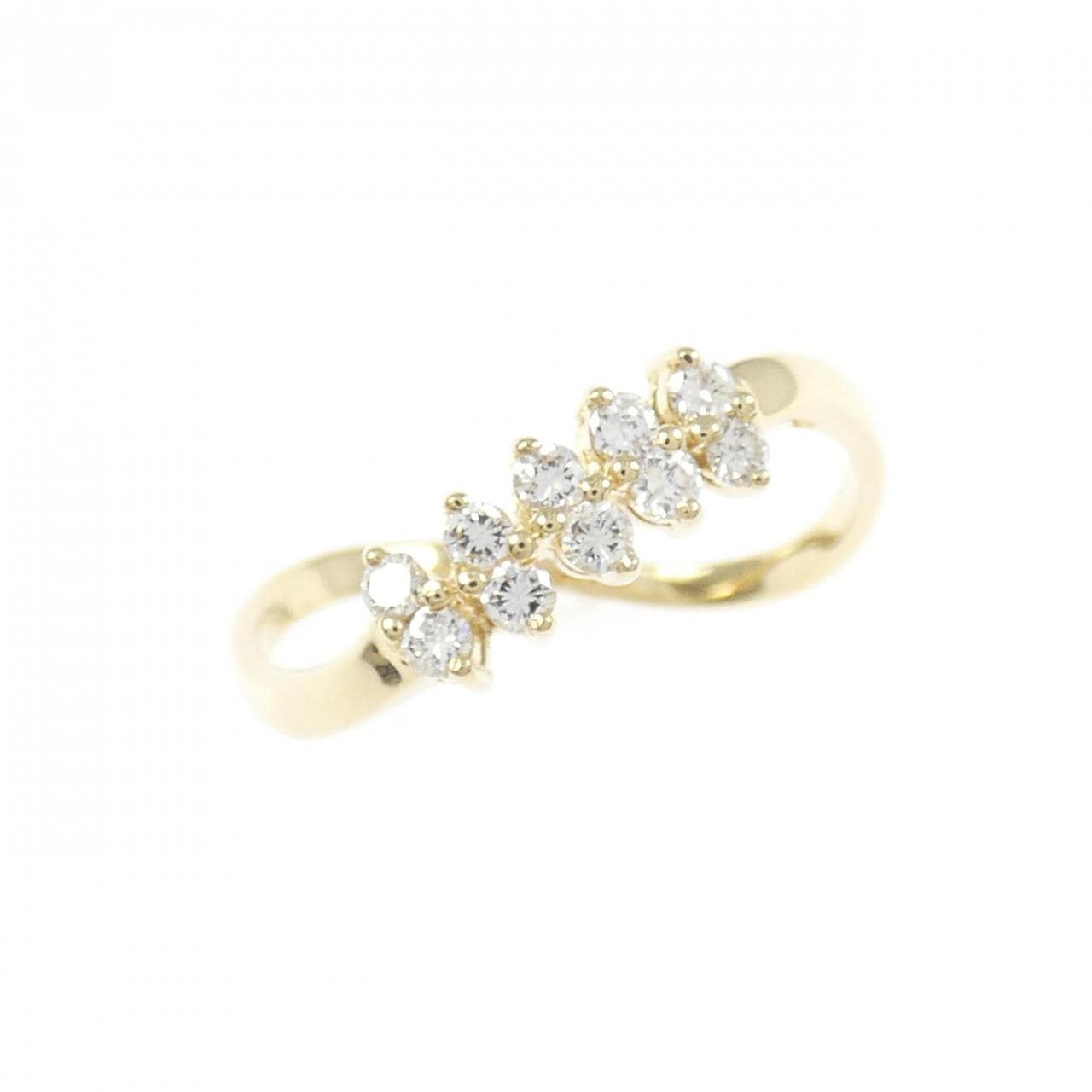 18KYG ダイヤモンド リング 0.18CT