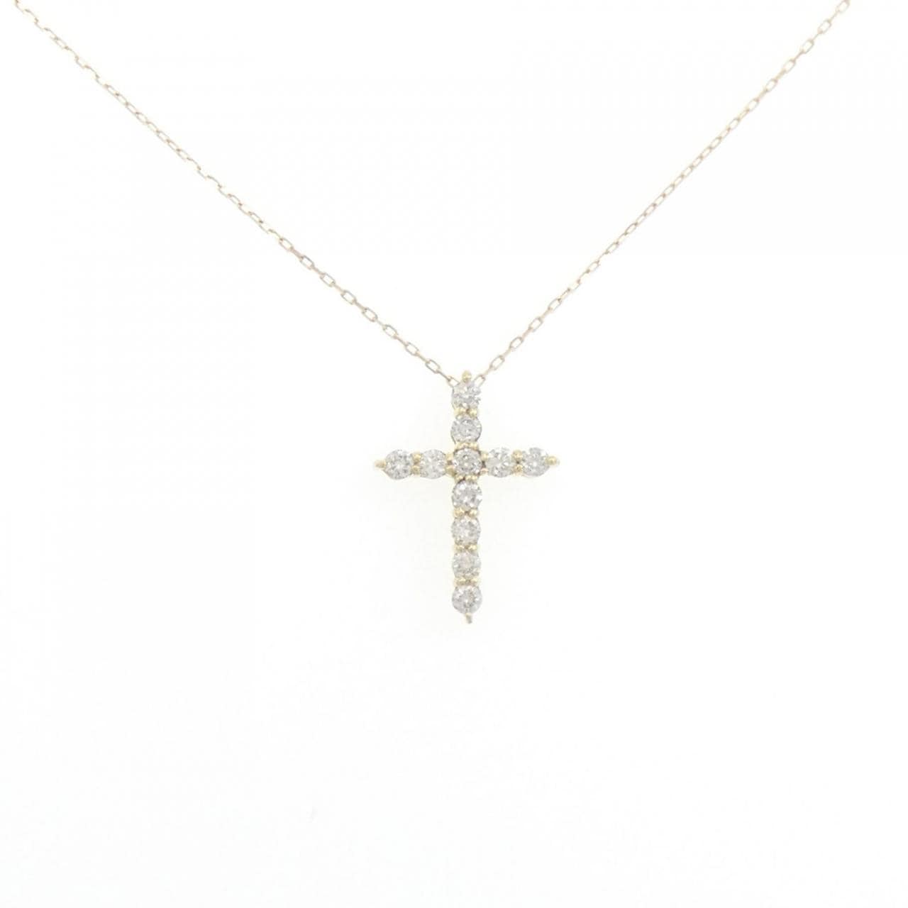 [BRAND NEW] K10YG Cross Diamond Necklace 0.20CT