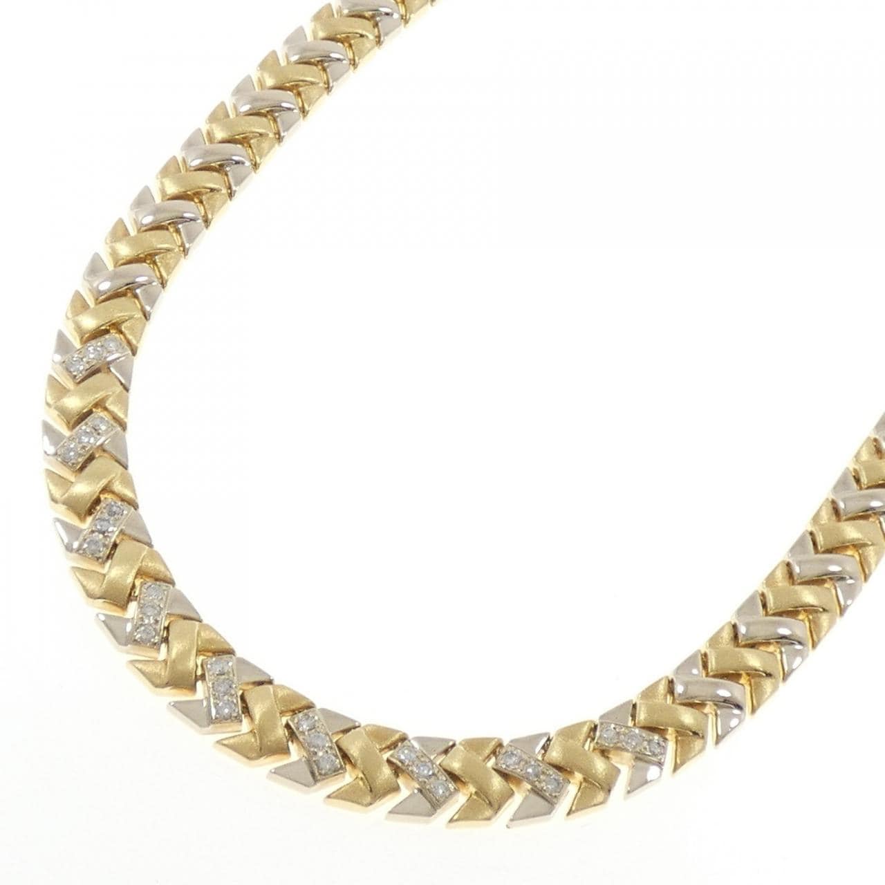 750YG/750WG ダイヤモンド ネックレス 1.62CT