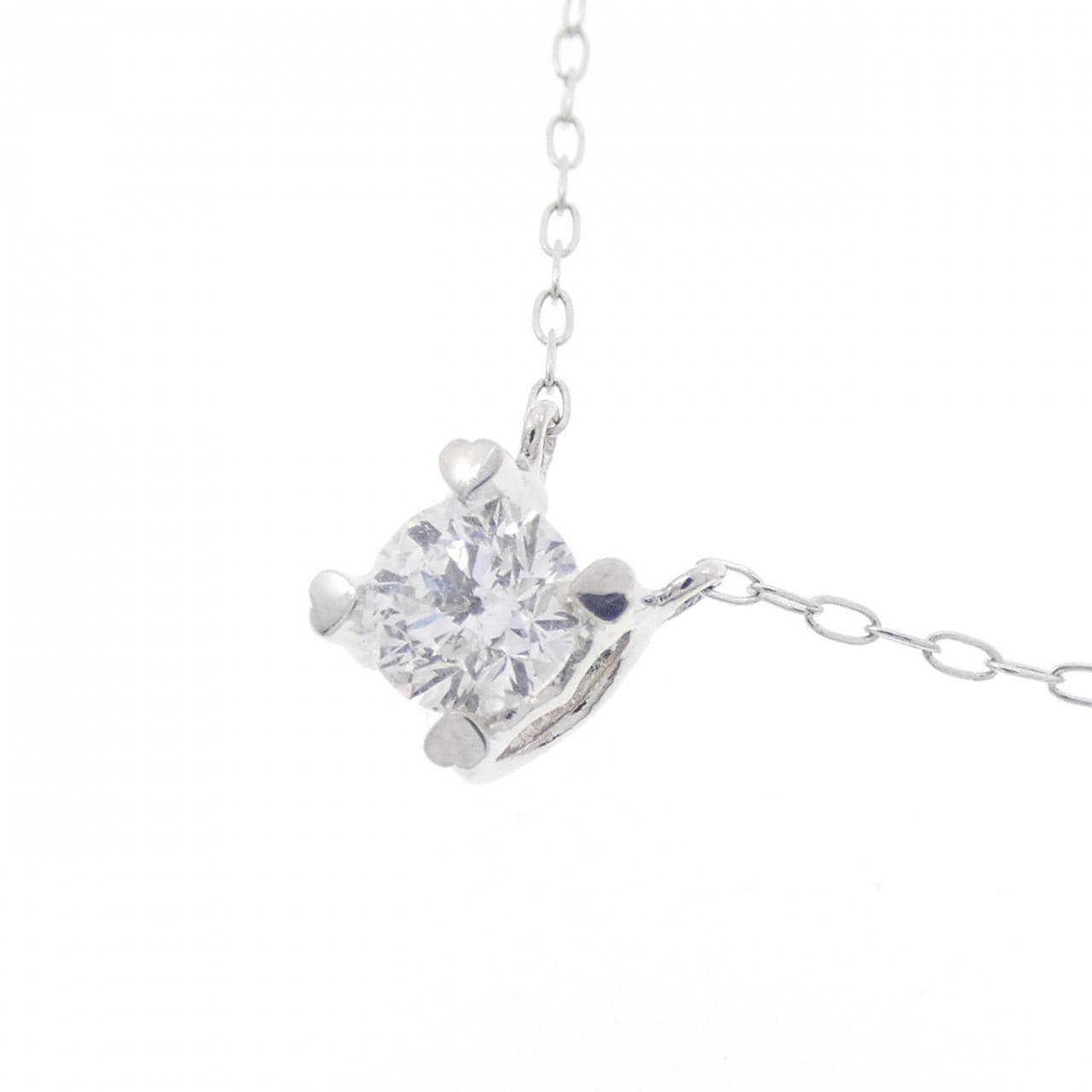 K18WG solitaire Diamond necklace 0.25CT