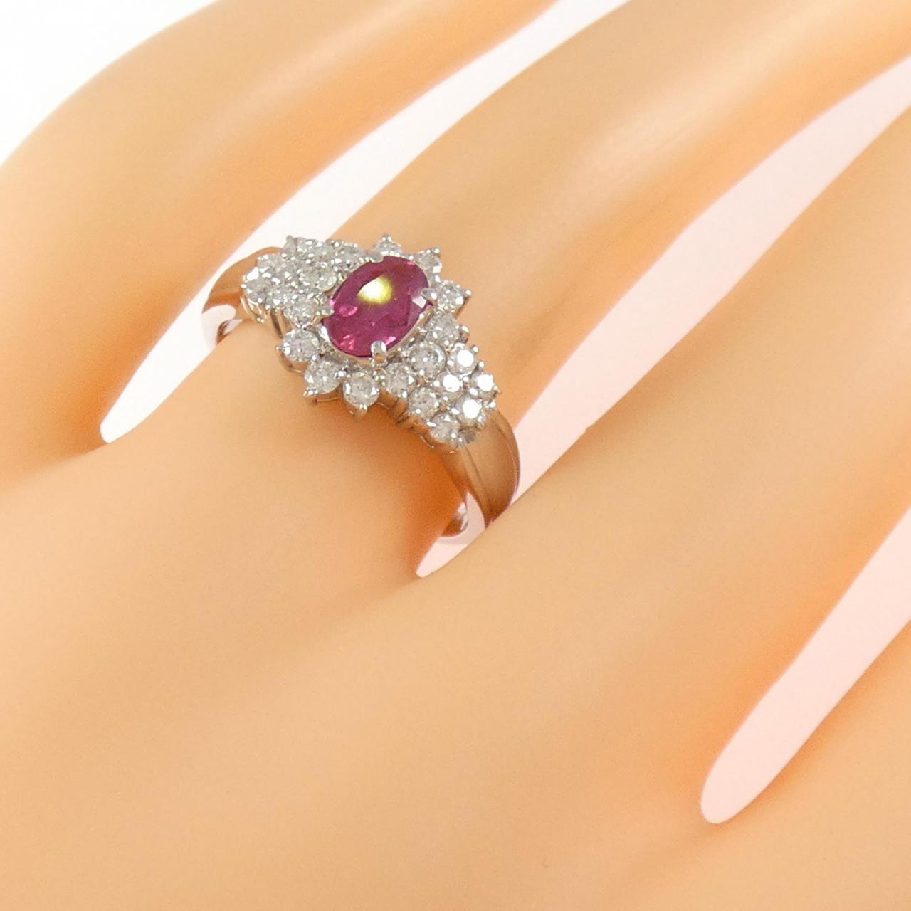 PT900 ルビー リング 0.55CT