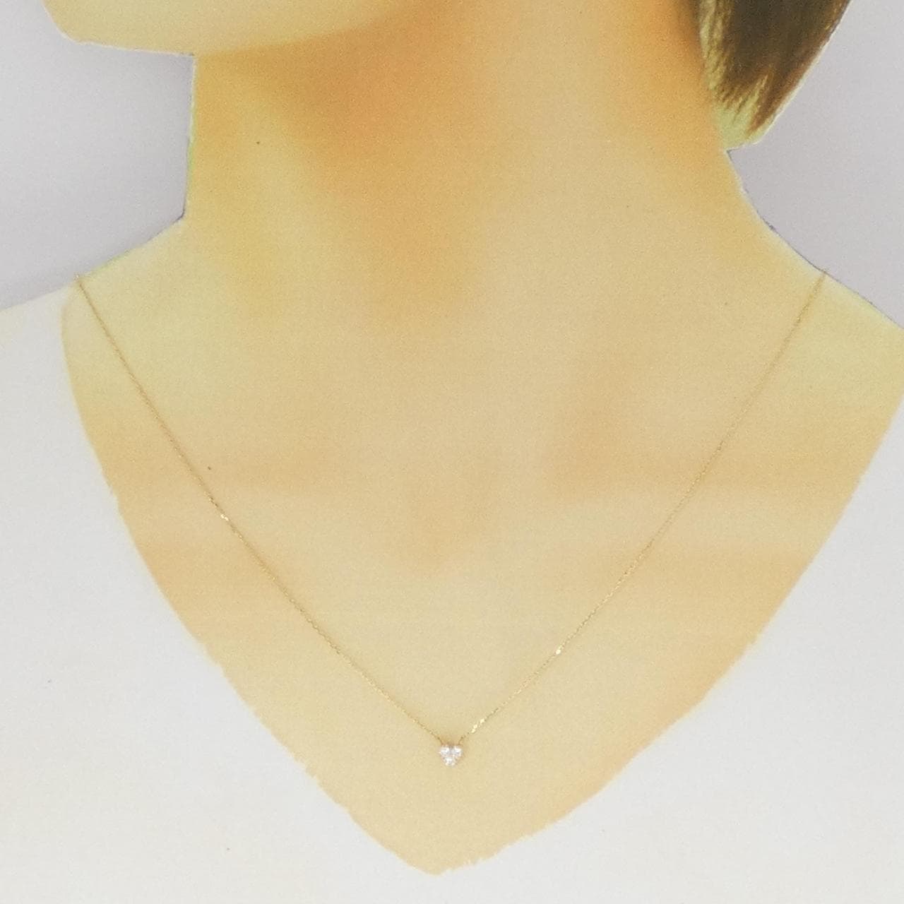 K18YG ハート ダイヤモンド ネックレス 0.11CT