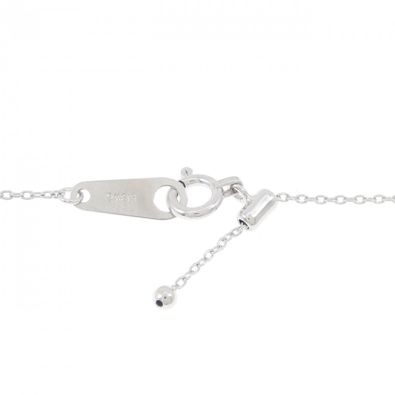 K18WG クロス ピンクダイヤモンド ネックレス 0.05CT