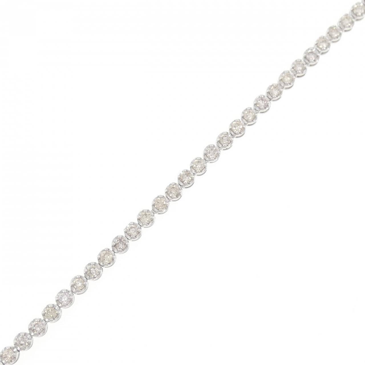 K18WG ダイヤモンド ブレスレット 1.00CT