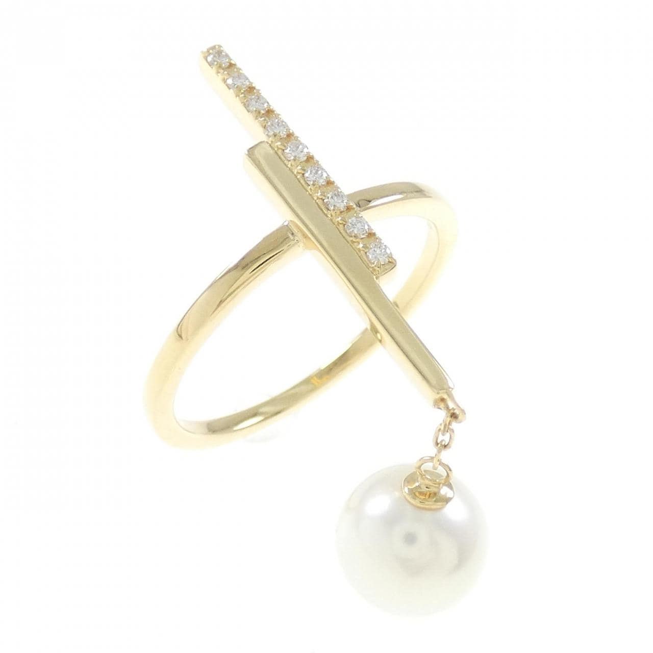 K18YG Akoya pearl ring 7.4mm