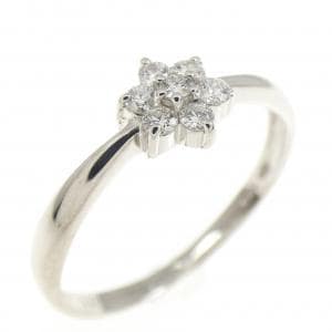 PT900 フラワー ダイヤモンド リング 0.11CT