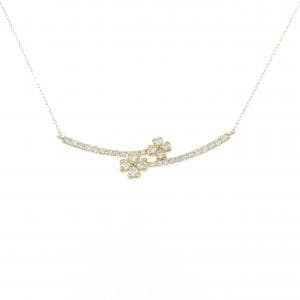 【新品】K18YG フラワー ダイヤモンド ネックレス 0.43CT