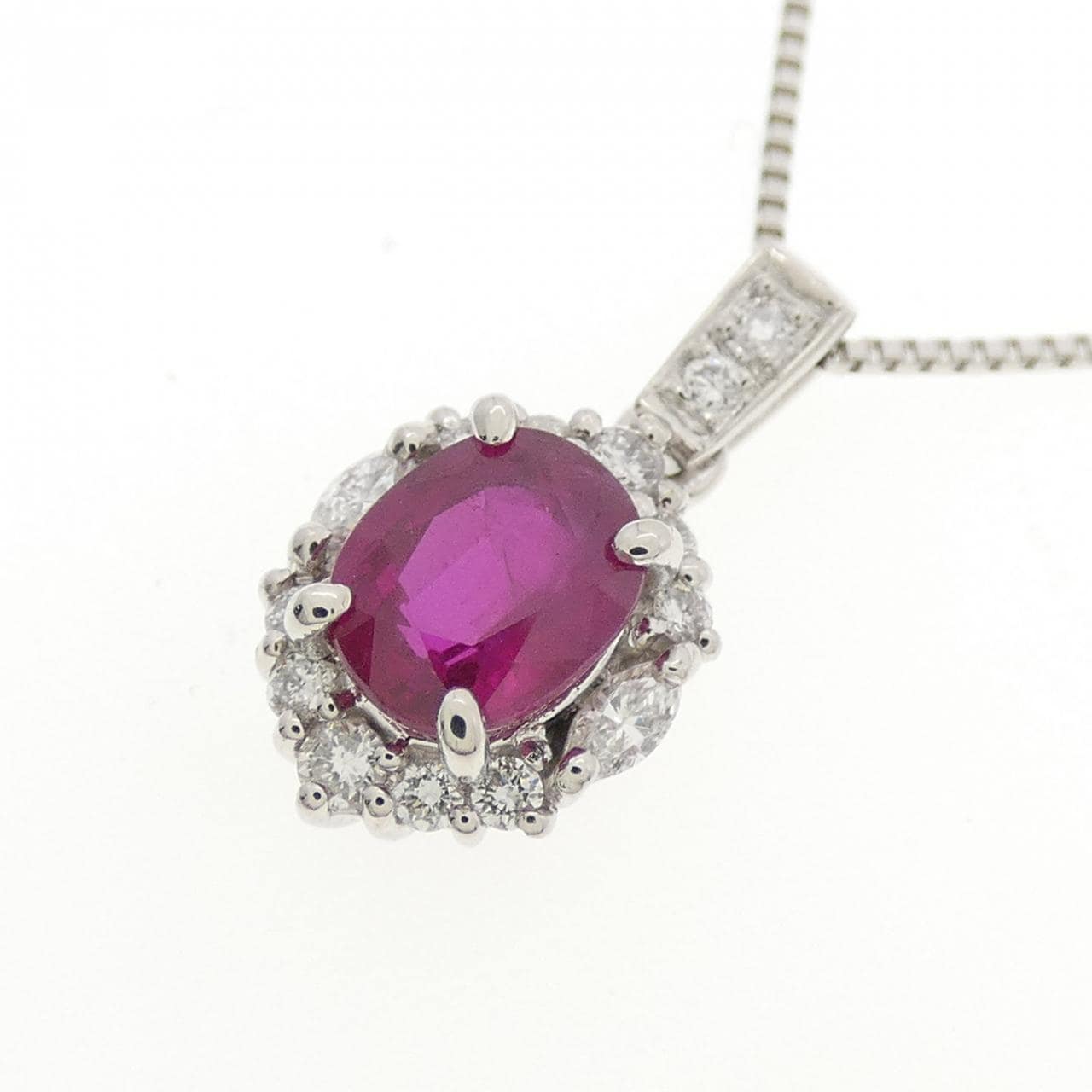 PT900/PT850 ルビー ネックレス 1.057CT