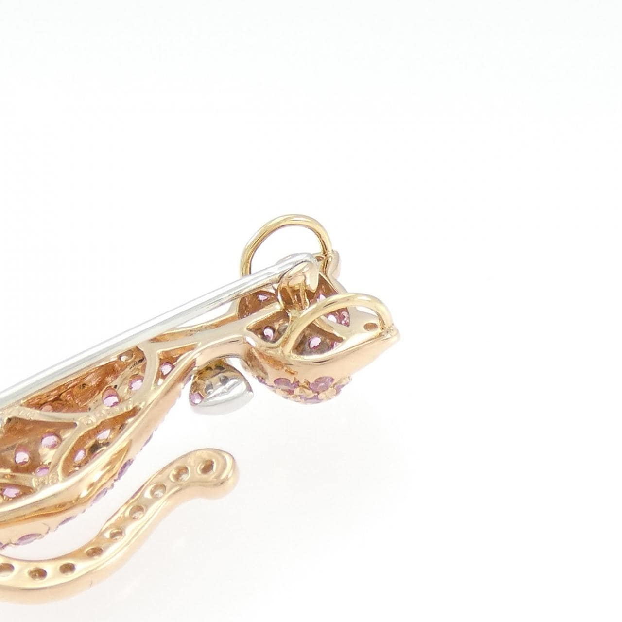 K18PG/K18WG キャット サファイヤ ブローチ 1.18CT