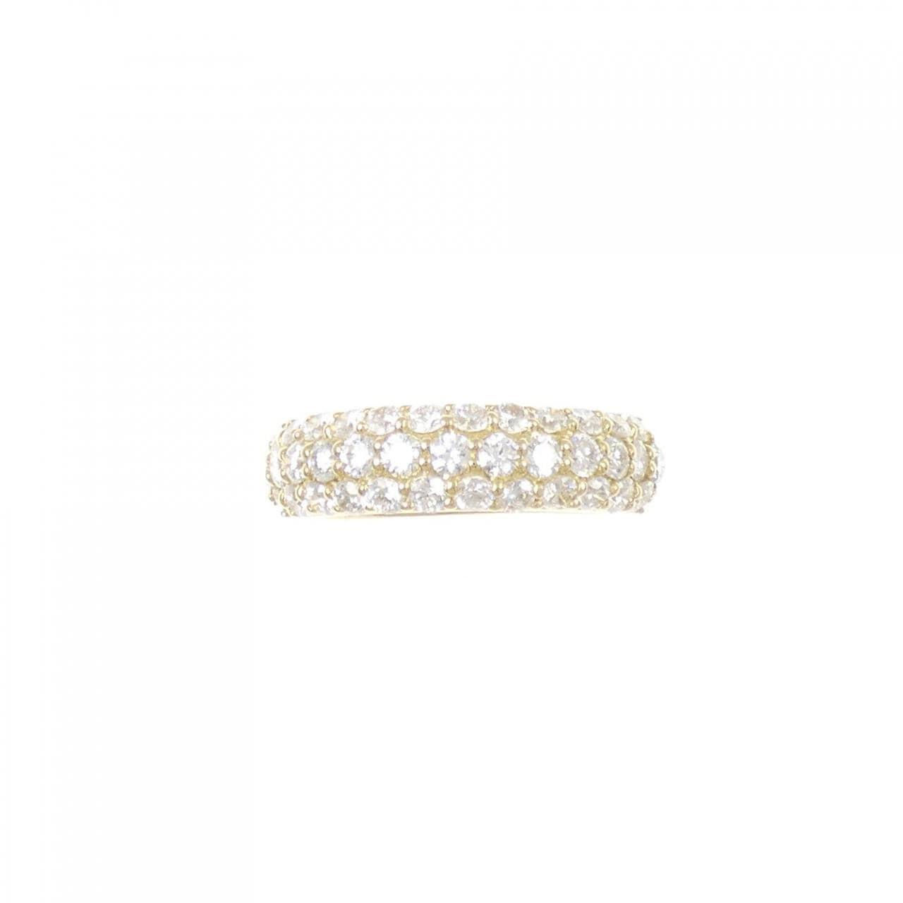 K18YG パヴェ ダイヤモンド リング 1.37CT