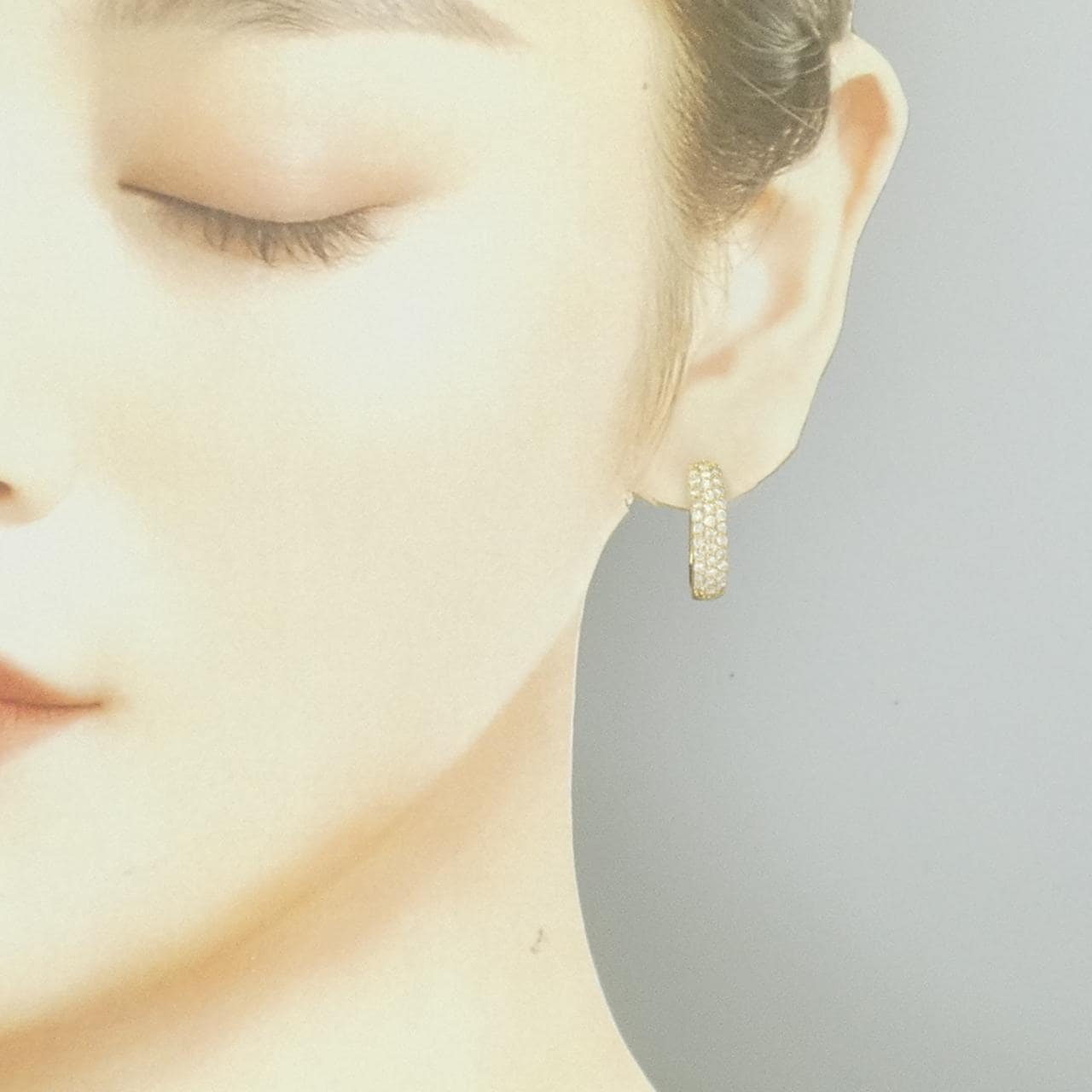 K18YG パヴェ ダイヤモンド ピアス 1.00CT