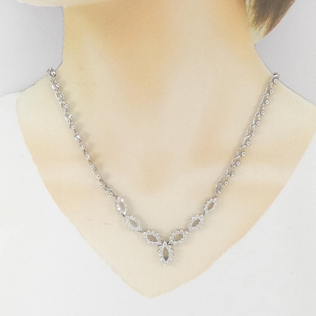PT900/PT850 ダイヤモンド ネックレス 2.51CT