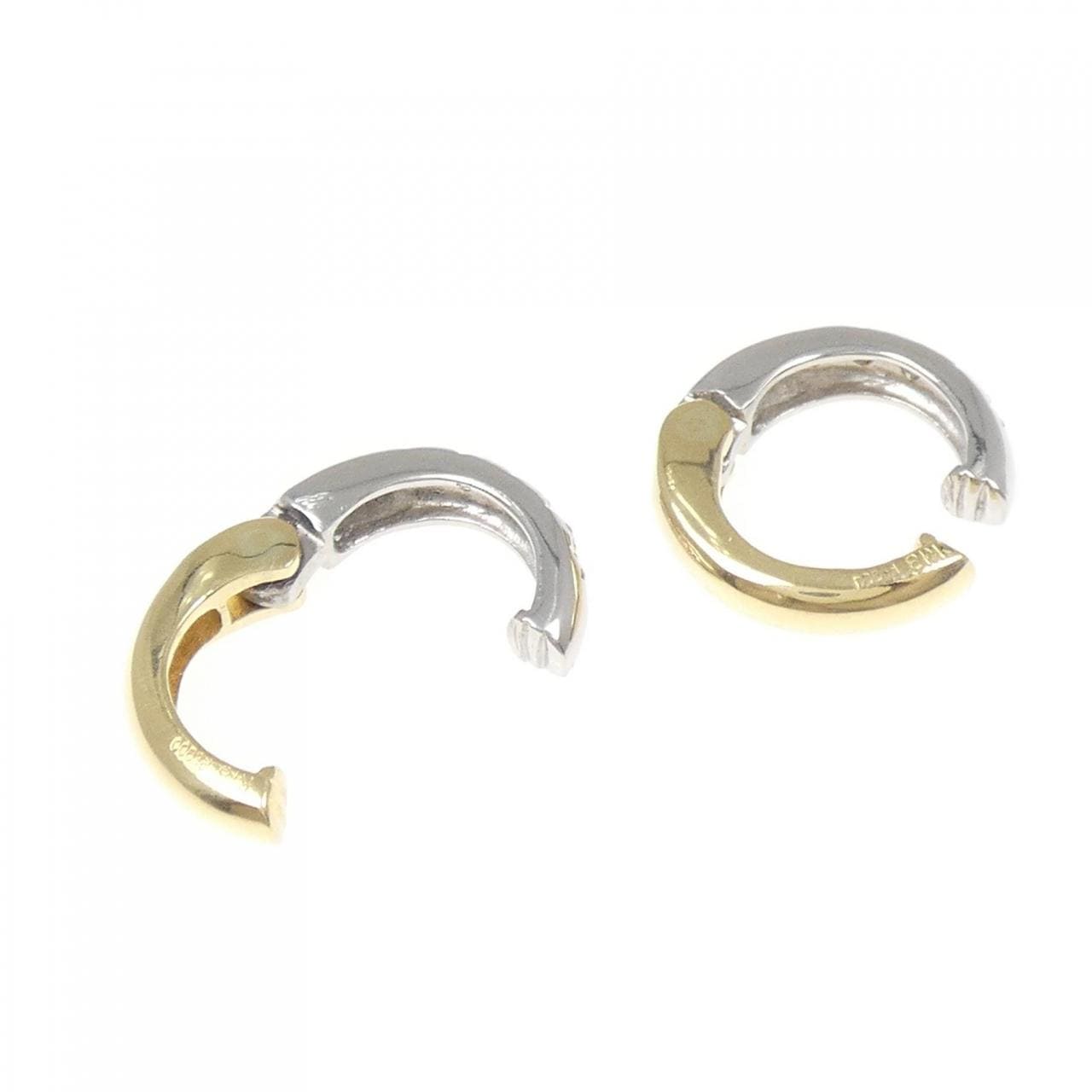 K18YG/PT900 ダイヤモンド イヤリング 0.10CT