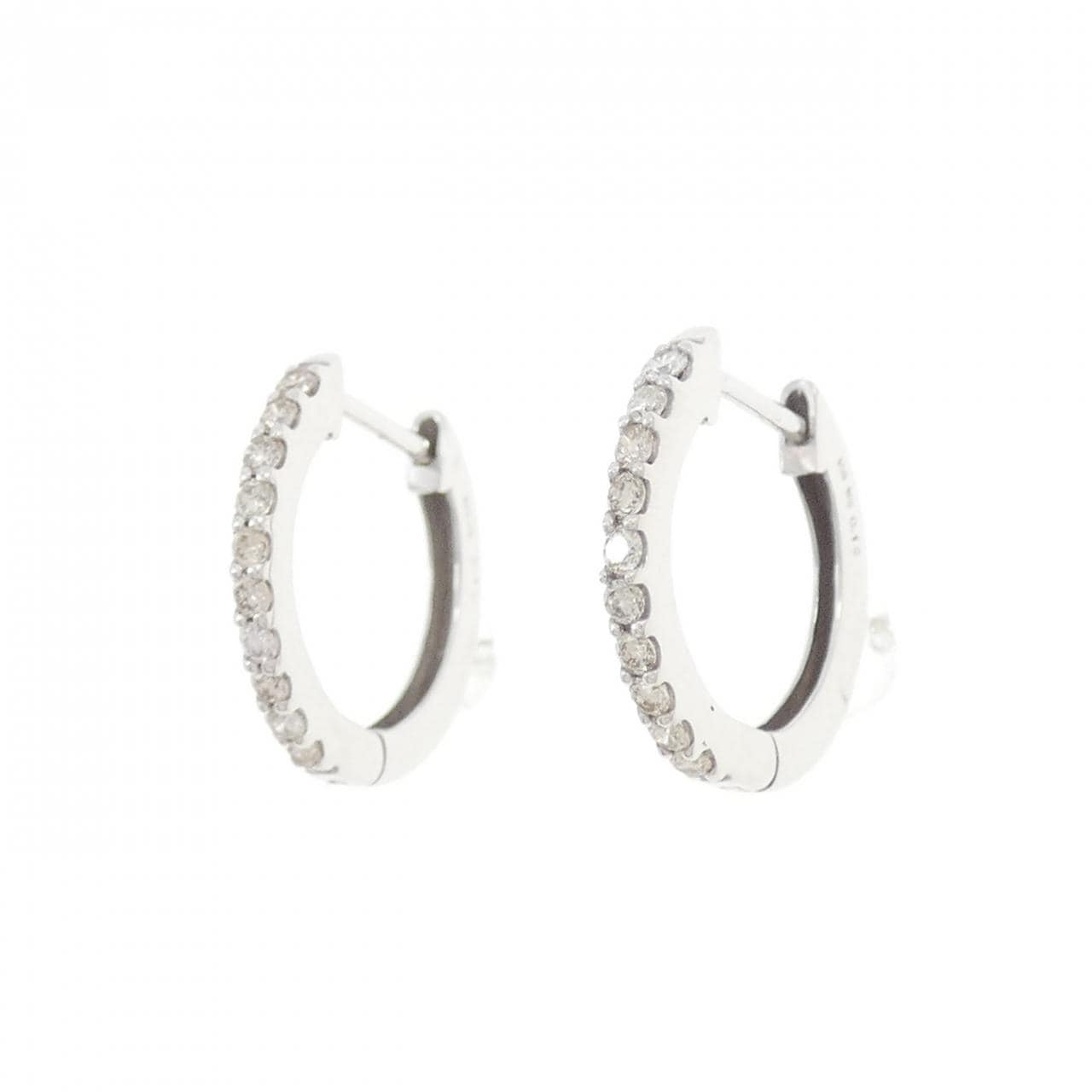 [BRAND NEW] K18WG Hoop Diamond Earrings 0.20CT