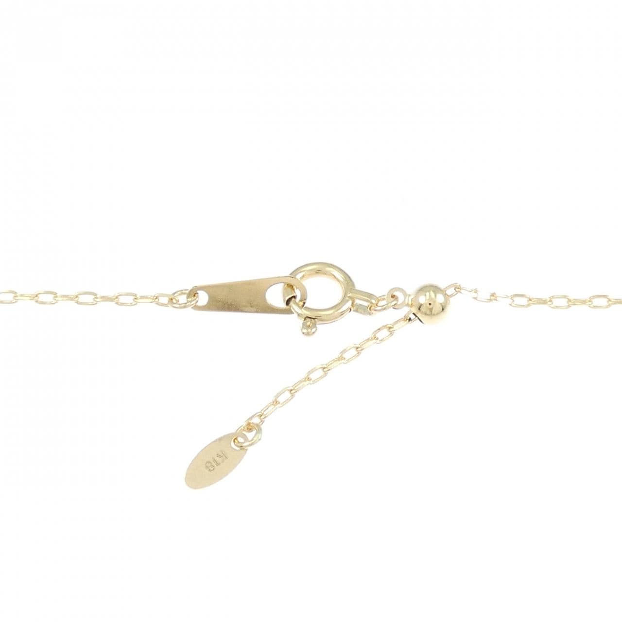 K18YG Flower Sapphire Necklace 0.28CT