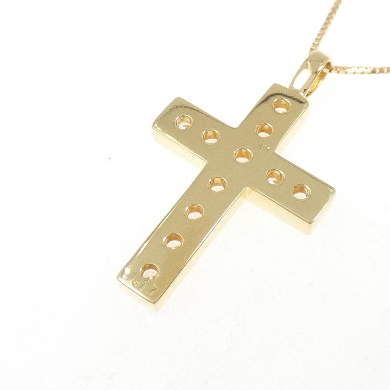 K18YG クロス ダイヤモンド ネックレス 1.17CT