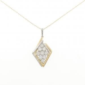 K18YG/PT900 ダイヤモンド ネックレス 1.00CT