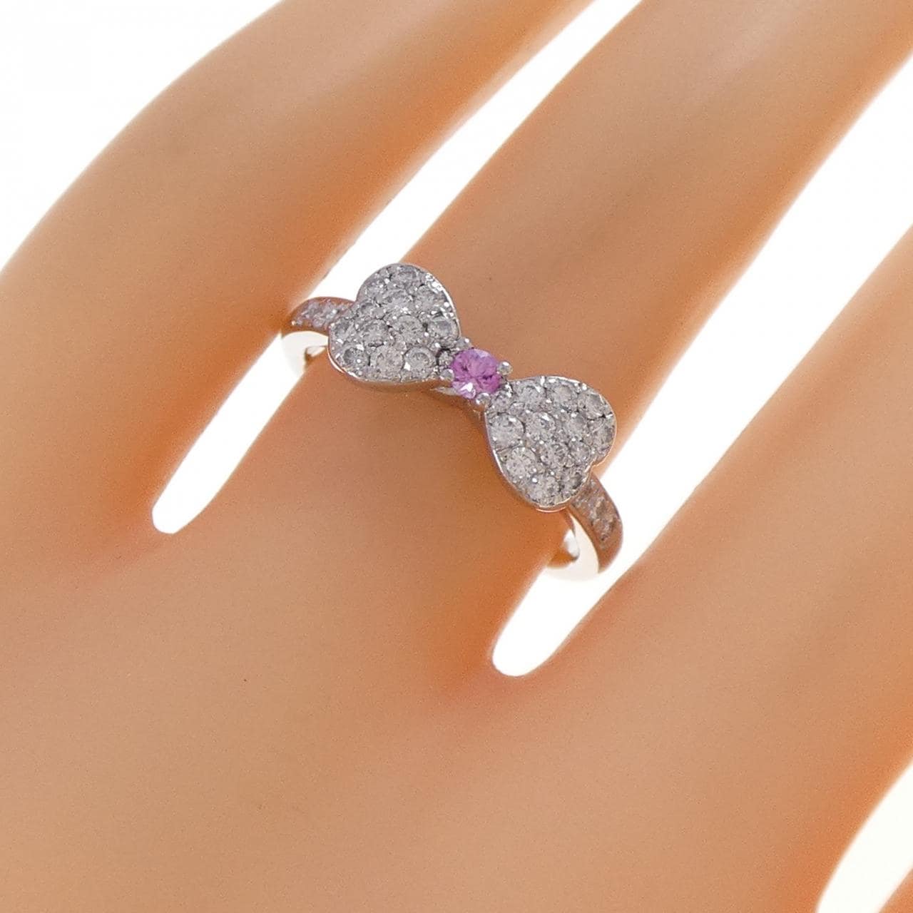 PT900 リボン ダイヤモンド リング 0.80CT