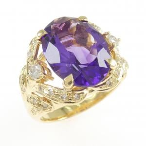 K18YG アメジスト リング 4.54CT