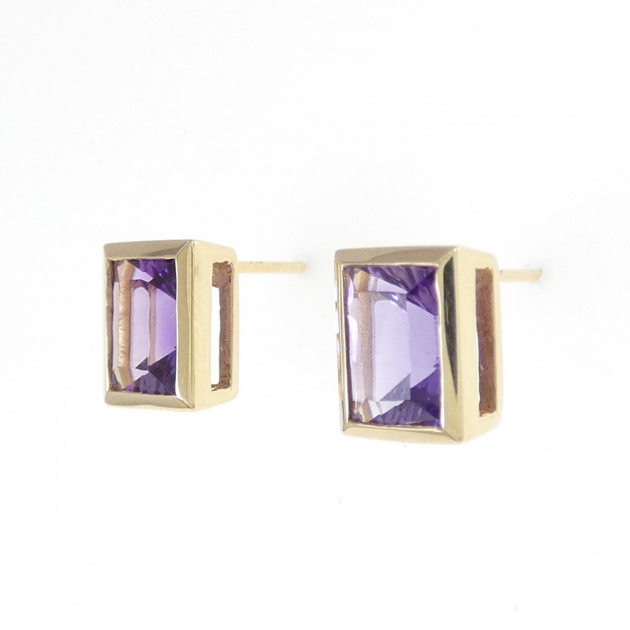 K18YG紫水晶耳釘1.80CT